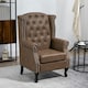 image 2 of HOMCOM Chesterfield-style Wing Back Armchair Tufted Accent Chair Brown