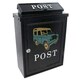 image 1 of Landrover Defender Letter Post Mail Box Metal Black Wall Door House Lockable Black