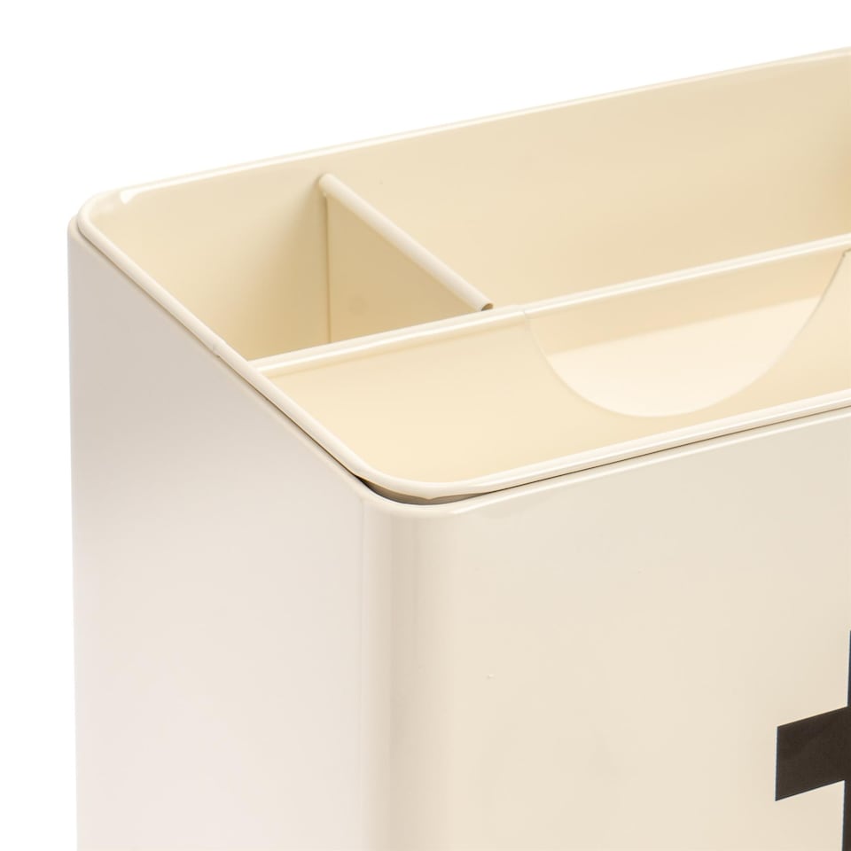 image 1 of Harbour Housewares Vintage Metal First Aid Box - 60cm - Cream | Cream | Cream | 1