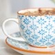 image 5 of Nicola Spring 12 Piece Hand-Printed Cappuccino Cup & Saucer Set - 250ml - 6 Colours