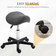 image 4 of HOMCOM Saddle Stool Adjustable Rolling Salon Chair for Massage Spa Beauty Grey Grey