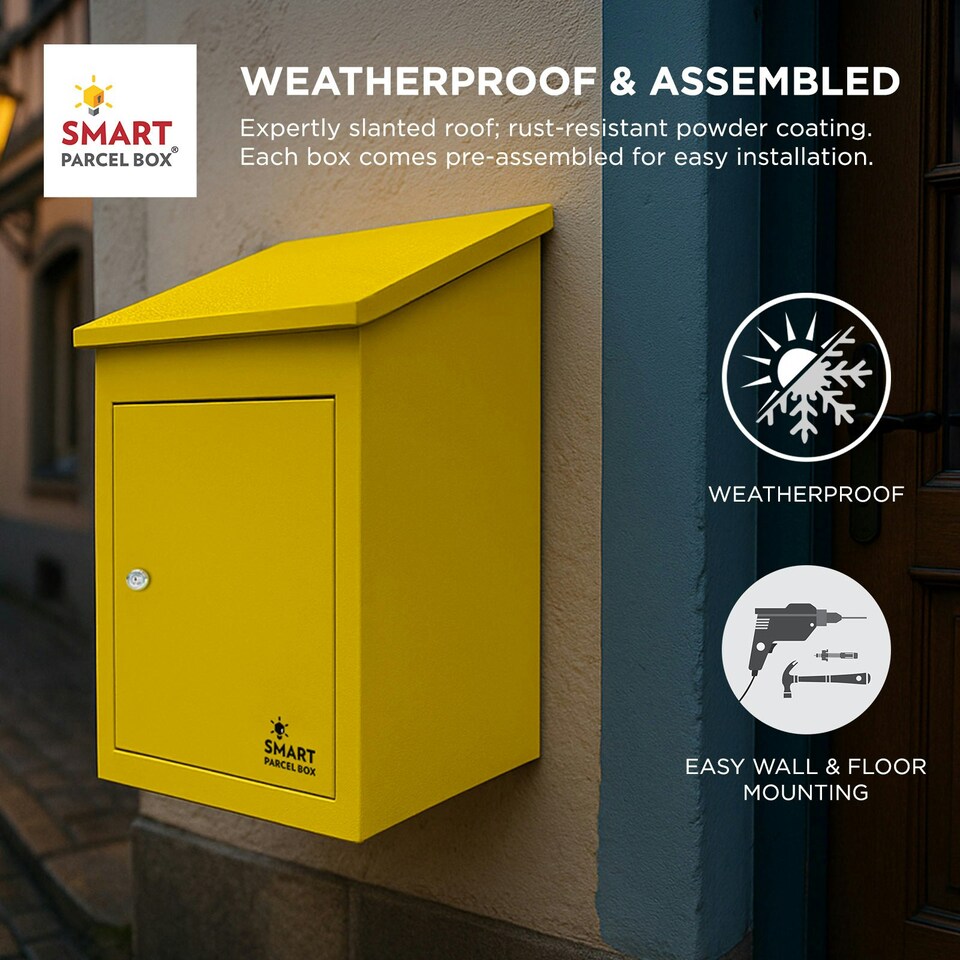 image 1 of SMART PARCEL BOX® Medium Front Access | Yellow | W 440 x D 350 x H 580 mm