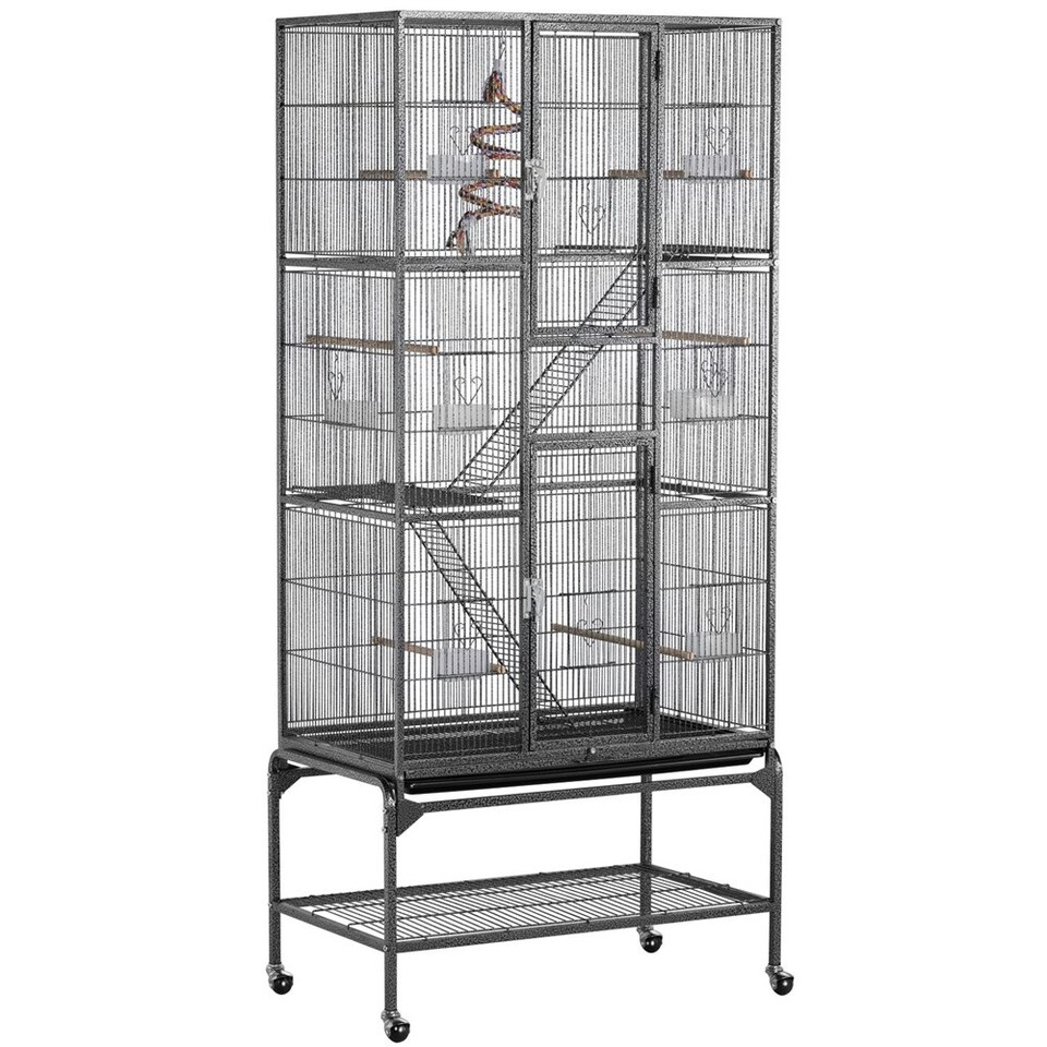 image 1 of Yaheetech 175.5 cm Tall Extra Large Pet Cage for Small Animals Black
