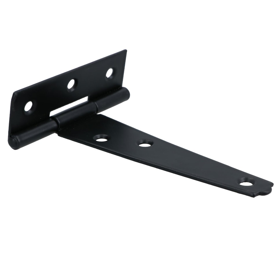 image 1 of 4in / 102mm Heavy Duty T Tee Hinges For Shed + Garden Gates Black Finish 8pc