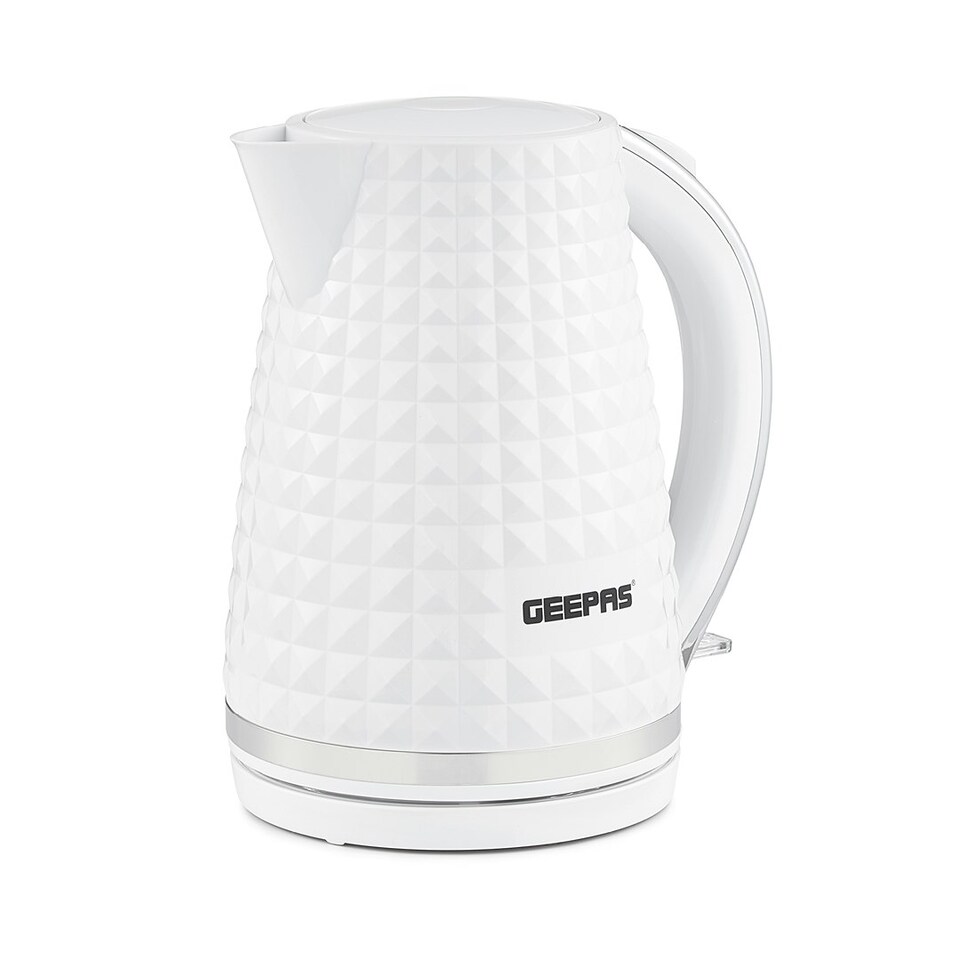 image 1 of GEEPAS 1.7L Cordless Electric Kettle 2200W Textured Kettle |White|Argyle
