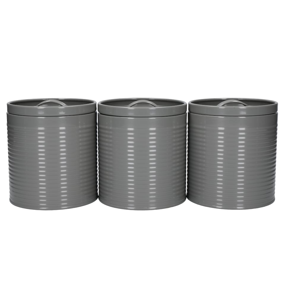image 1 of KitchenCraftt Tea Coffee Sugar Canister Set Grey