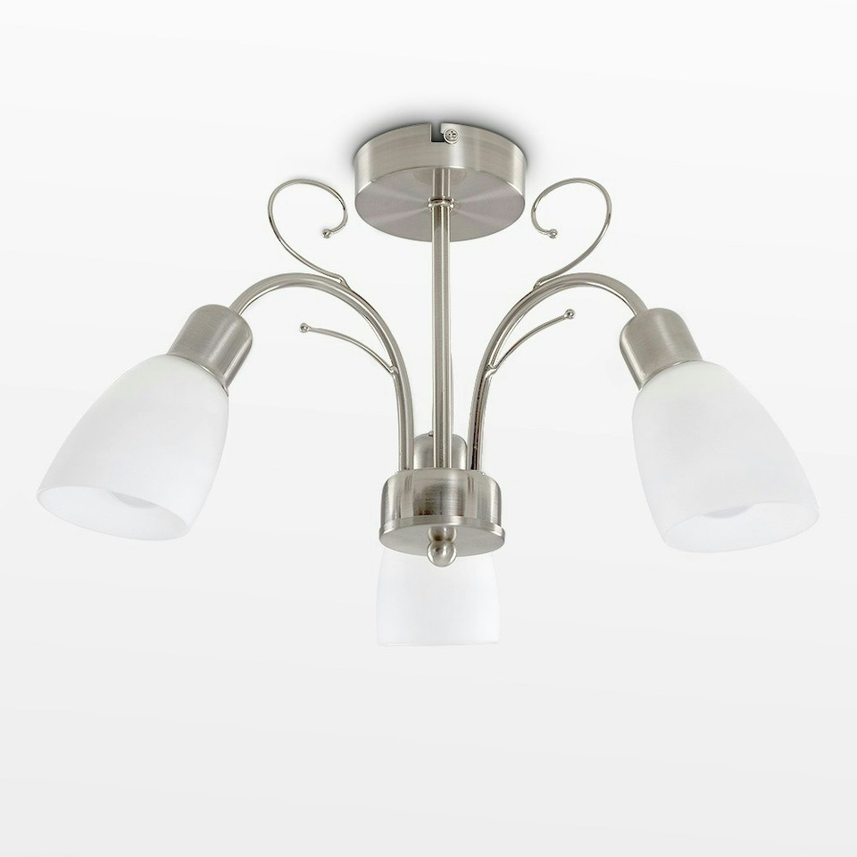 image 1 of ValueLights Newlyn 3 Way Brushed Chrome Ceiling Bar Light