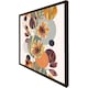 image 3 of Orange geometric with flowers (Picture Frame) Brown | Oak | S