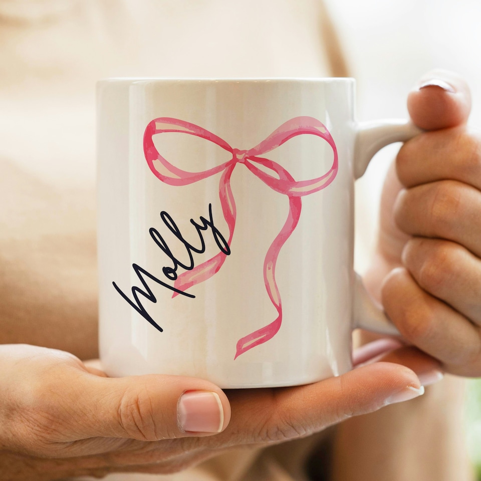 image 1 of Personalised Bow Mug White