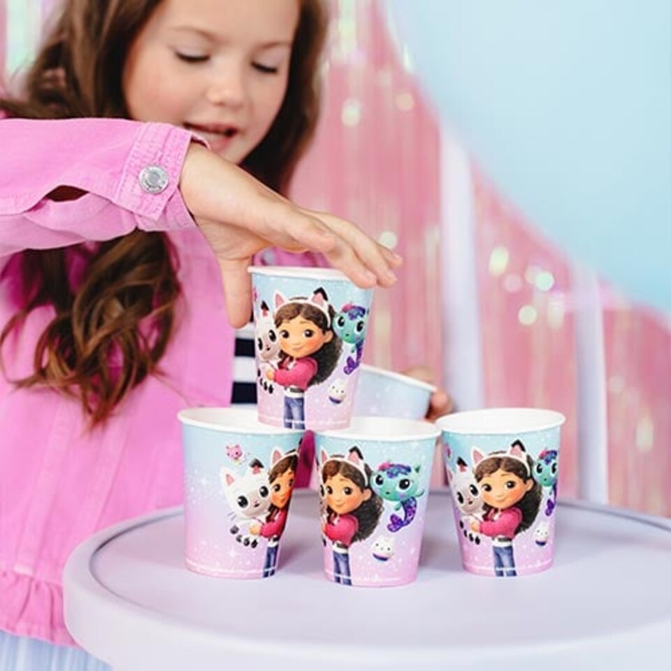 image 1 of Gabby's Dollhouse Paper Cups 250ml - Pack of 6