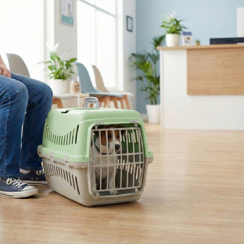 image 1 of Transportini Pet Carrier Travel Crate Cat Dog Cage Portable Box Pastel | Green | Pastel Green | Medium | 1