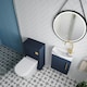 image 3 of Power Cloakroom Bundle - Left Wall Hung Vanity Unit, Concealed Cistern WC Unit, Toilet & Tap, 440mm - Blue/Brass - Balterley Grey