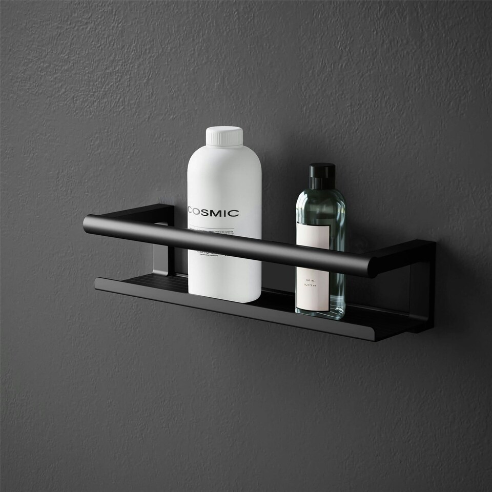 image 1 of Cosmic Soap Dish with Screws & Durable Metal for Bathroom, Matt Finish Black
