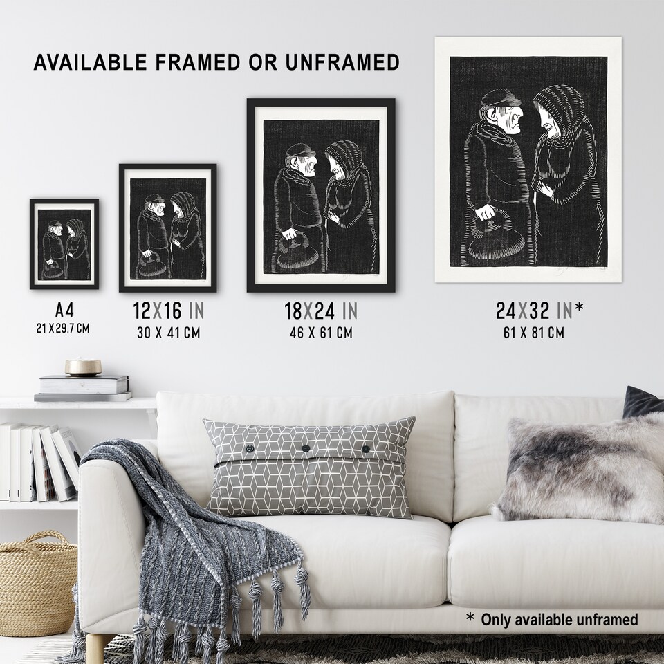 image 1 of Fantasy Man and woman Samuel J De Mesquita Framed Wall Art Print 12X16"