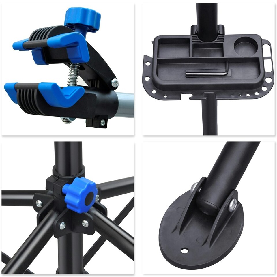 image 1 of Yaheetech Folding Bike Repair Stand Adjustable Height Black