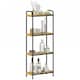 image 2 of HOMCOM 4-Tier Bamboo Bathroom Storage Shelf, Freestanding Narrow Shelving Unit with Slatted Shelves for Kitchen Bathroom Living Room, 41.5 x 21.5 x 106 cm, Natural and Black | Black