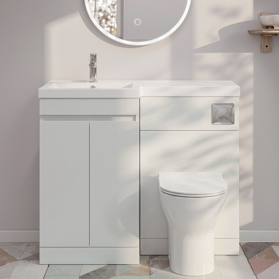 image 1 of Balterley Floor Standing Compact Unit with Left Hand Polymarble Basin