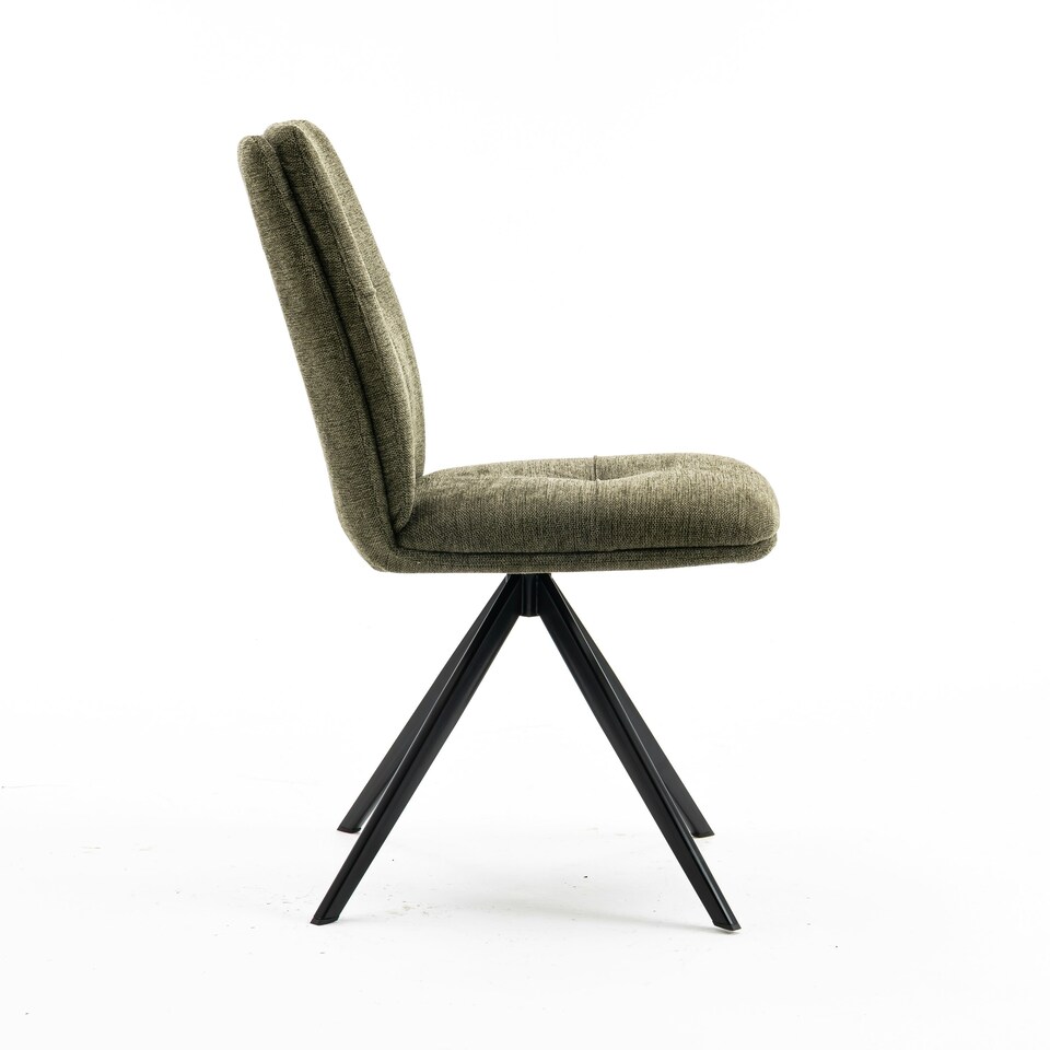 image 1 of Set of 8 Luna Modern Fabric Dining Chair Padded Seat Metal Legs Kitchen (Green)