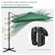 image 4 of Outsunny Square Cantilever Roma Parasol, 360-Degree Rotation, Green