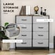 image 4 of HOMCOM 8 Drawer Fabric Chest of Drawers w/ Wooden Top for Hallway Grey