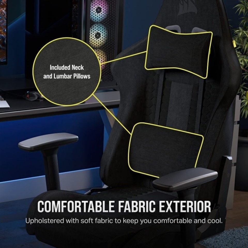 image 1 of Corsair TC100 Relaxed Gaming Chair - Black