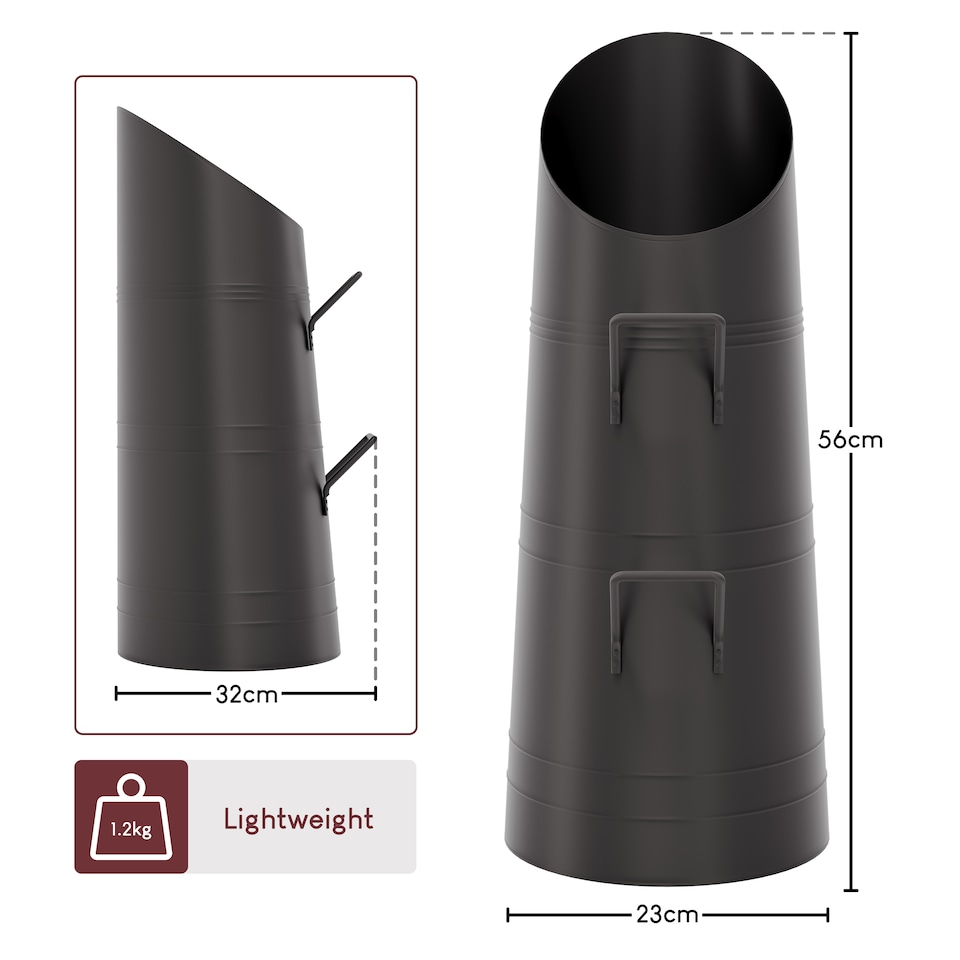 image 1 of Fire Vida Coal Hod Log Fire Storage Fireside Fireplace Accessory, Black