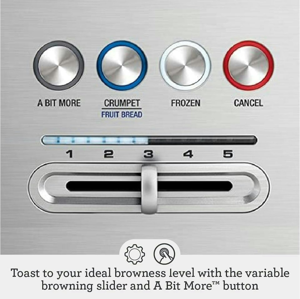 image 1 of Sage The 'A Bit More' Toaster 4 Slice, Brushed Stainless Steel Silver