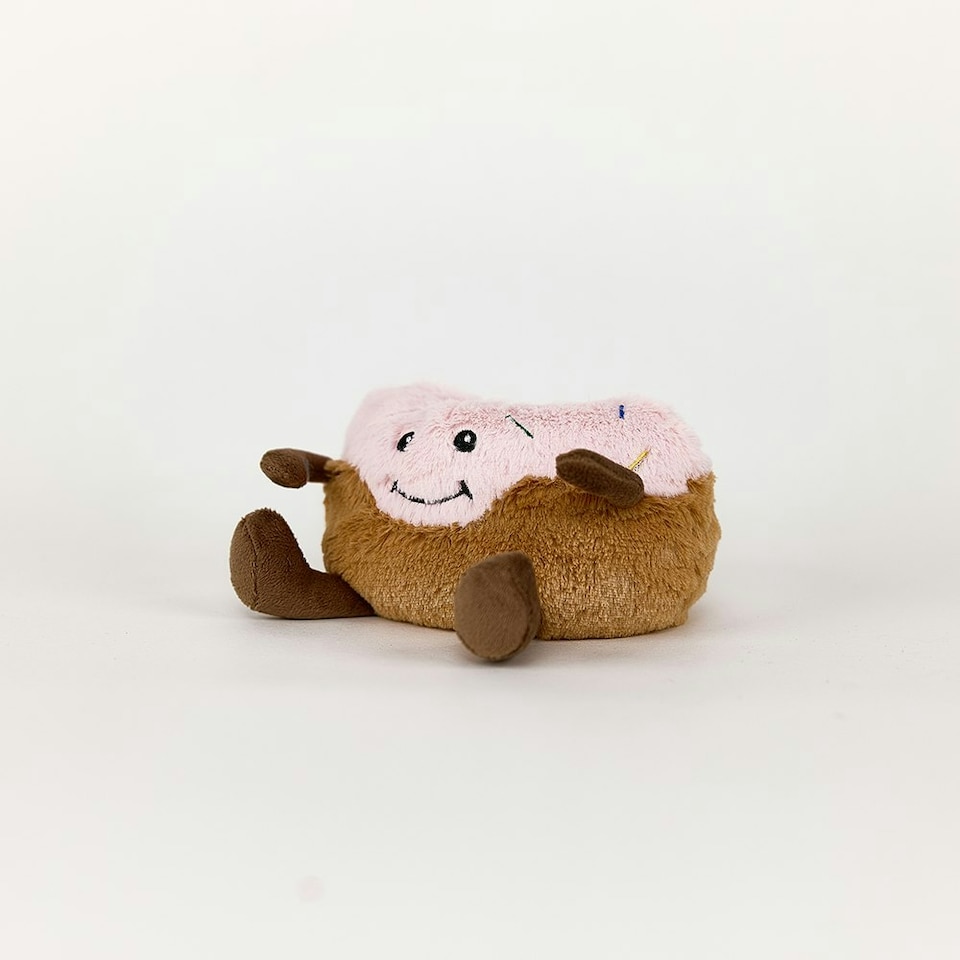image 1 of Warmies Donut Plush Mini Size, Fully Microwavable and Weighted Cuddly Toy for Anxiety, Chill in The Freezer or Heat in Microwave, Soft Toy Heat Pad
