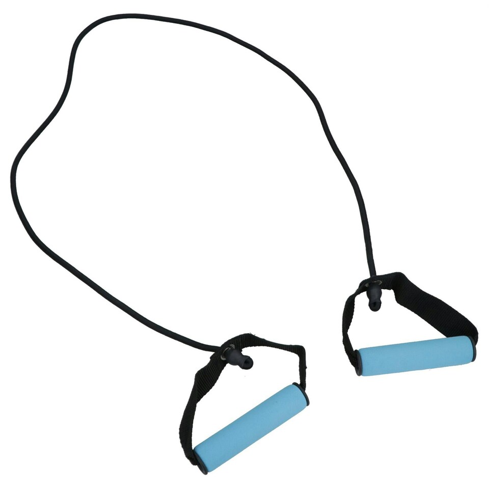 image 1 of Light Resistance Tube Bands with Handles Yoga Gym Workout Fitness Exercise