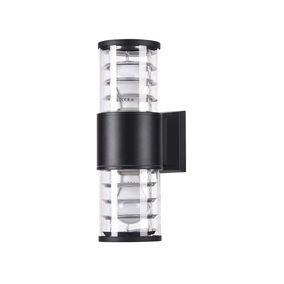 image 1 of Bronx Wall Lamp Black, 2 Light IP54, E27