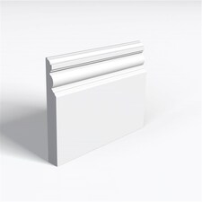 Pack of 20 (Total 20 Units) - Moisture Resistant MDF Primed Edwardian Skirting Board & Rebate - 18mm (T) x 194mm (H) x 4200mm (L)