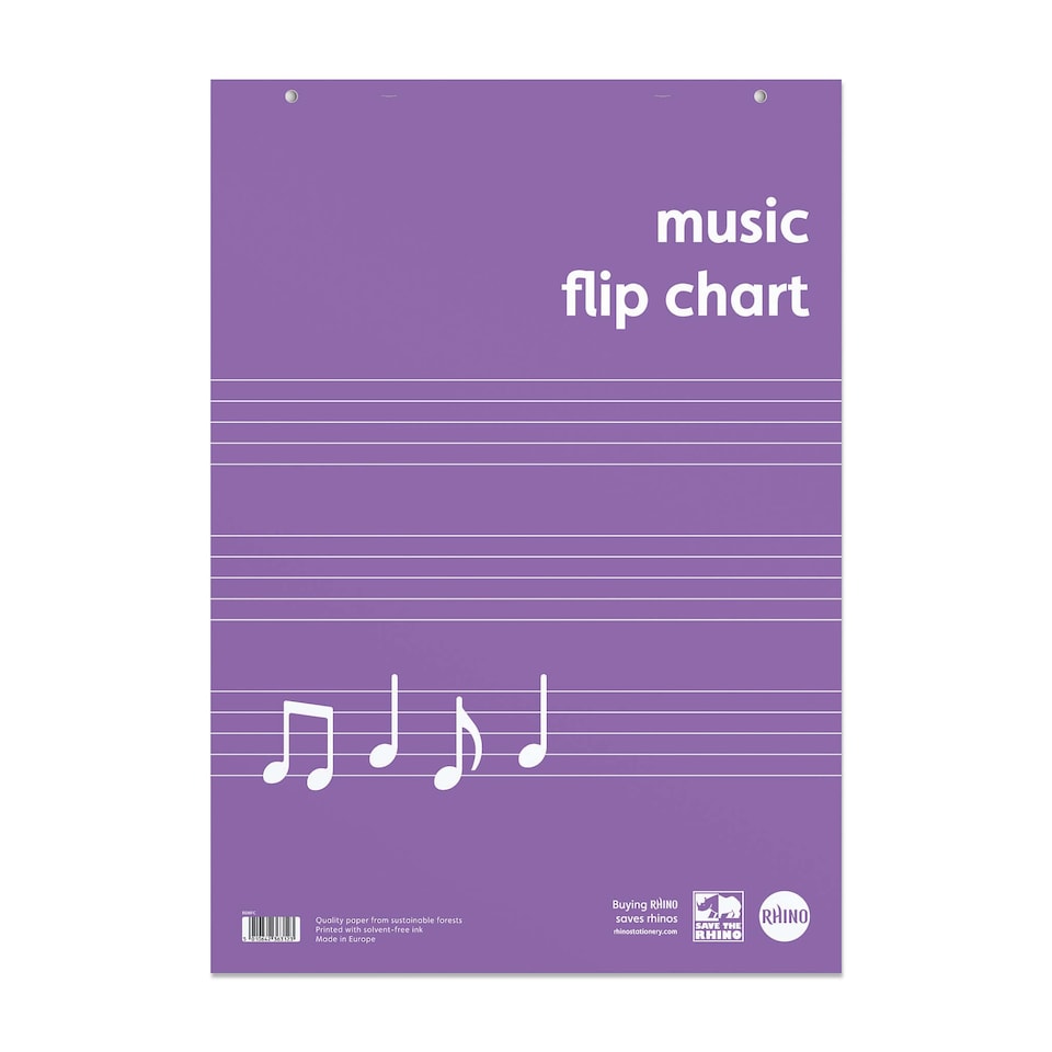 image 1 of Rhino A1 Flip Chart Paper Pad Music Ruled 5-Stave 60 Page 5 Pack