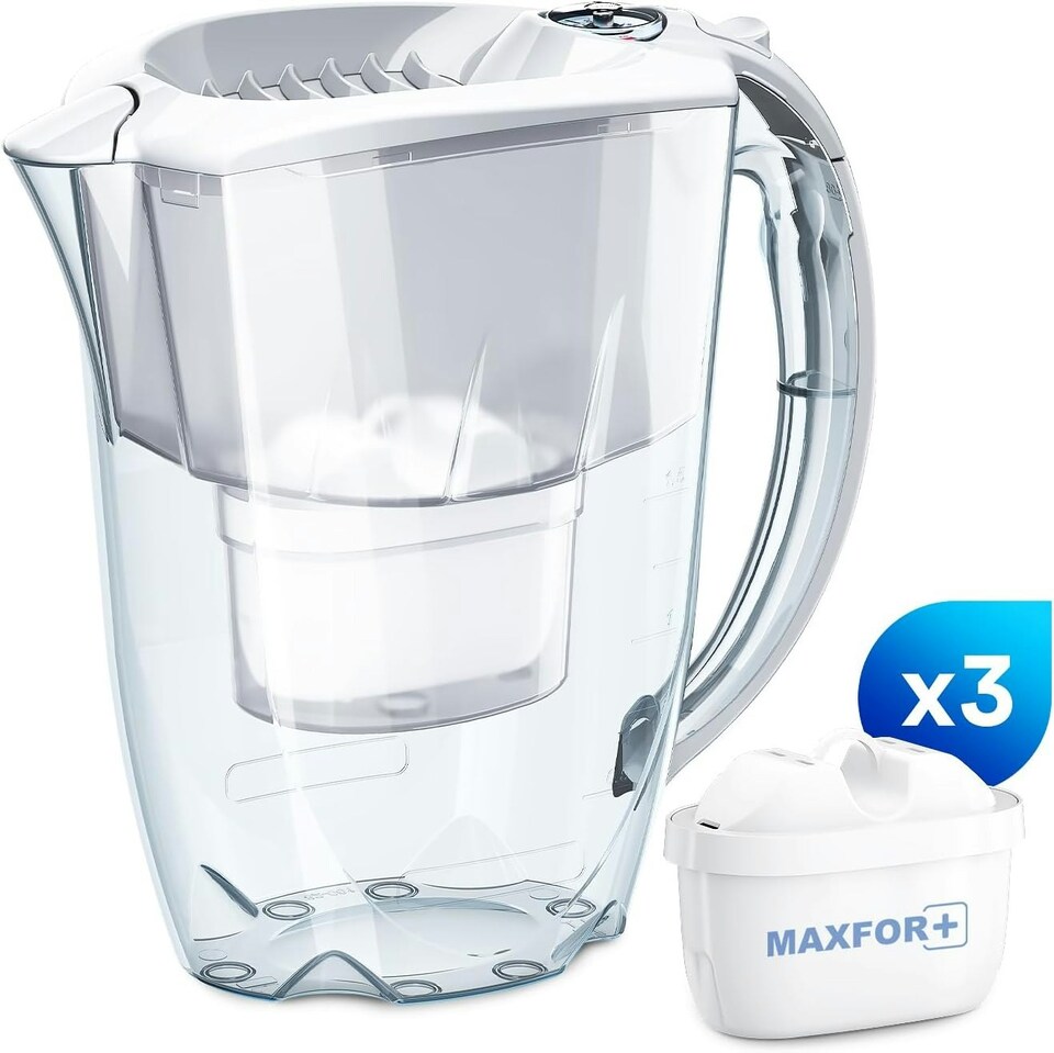 image 1 of AQUAPHOR 2.8 Litre Amethyst Water Filter Jug in White with 3 x Maxfor+ filter