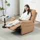 image 2 of HOMCOM Recliner Chair Reclining Chair with Adjustable Leg Rest Light Brown Brown