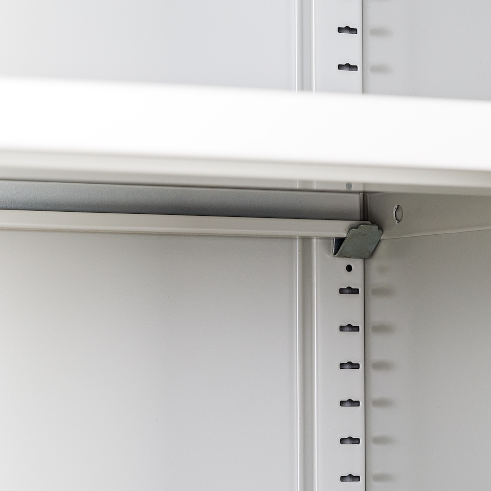 image 1 of Filing Cabinet Set - 5 height-adjustable shelves, lockable doors | Grey | grey | 40 x 90 x 180 cm | 2