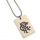 image 1 of Rangers FC Enamel Crest Dog Tag And Chain - White/Black/Silver - One Size