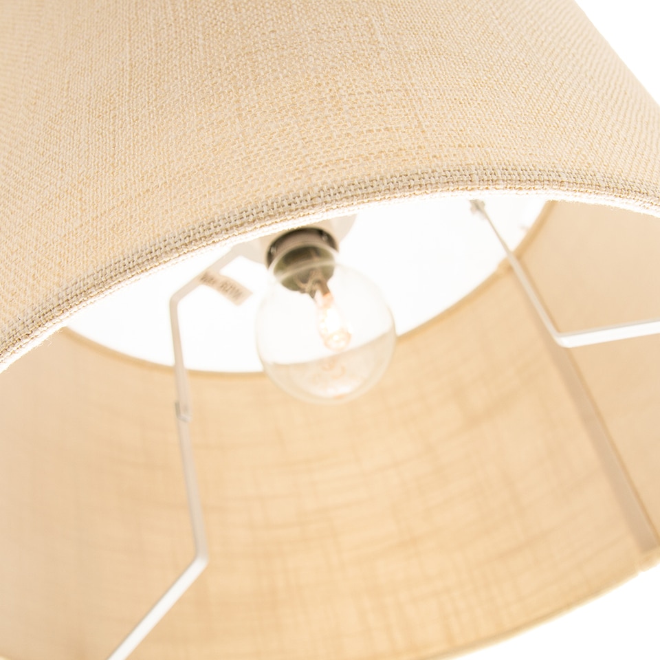 image 1 of Contemporary and Sleek 12 Inch Cream Linen Fabric Drum Lamp Shade 60w Maximum | Cream