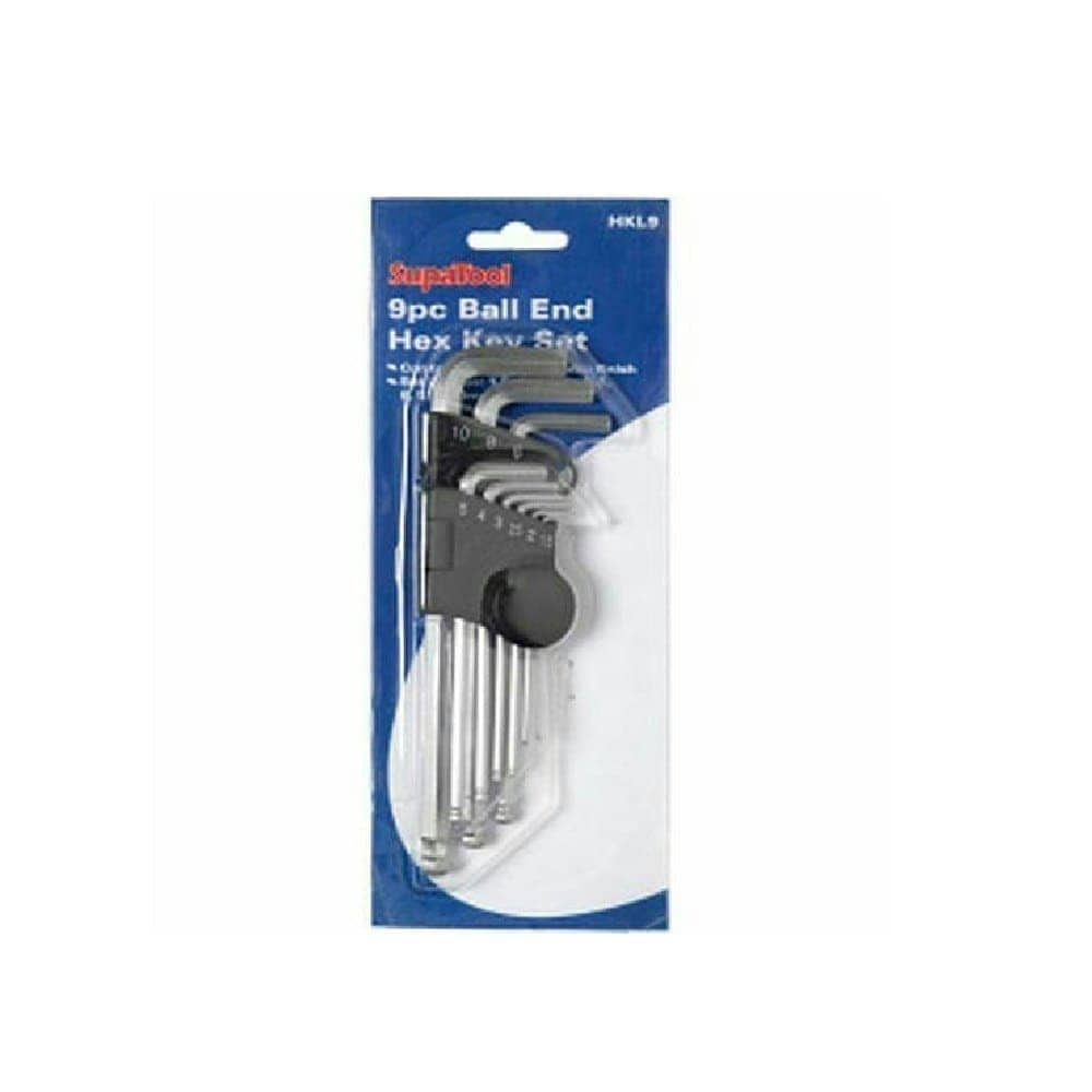 SupaTool 9 piece Metric Ball End Hex Key Set - Silver - One Size