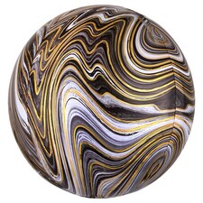 Black Marblez Orbz Foil Helium Balloon 38cm / 15 in