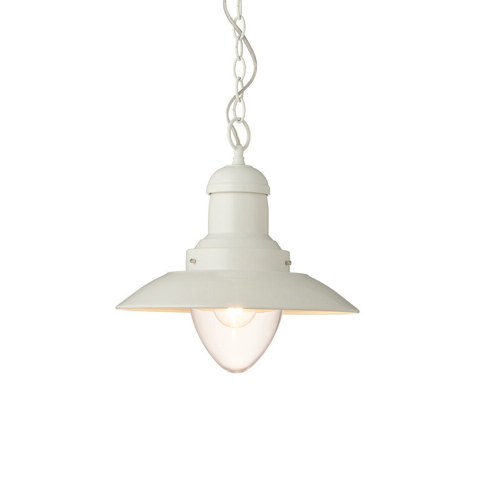image 1 of Polperro Single Pendant Ceiling Lamp, Gloss Cream, Glass