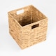image 5 of OHS 2 x Foldable Paper Rope Woven Wicker Storage Organiser Box Cube, 27x27cm - Natural