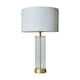 image 4 of ValueLights Matte Gold Table Lamp Drum White Shade