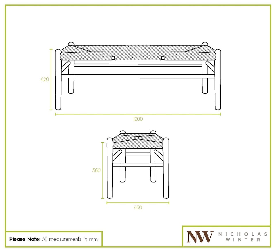 image 1 of Nicholas Winter Wooden Scandi Danish Style Dining Bench - Natural-Natural