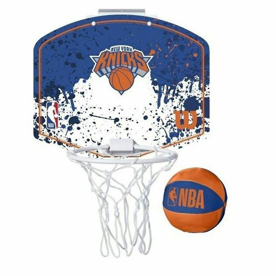 New York Knicks Wilson Mini Basketball Hoop Set - Blue/White/Orange - One Size