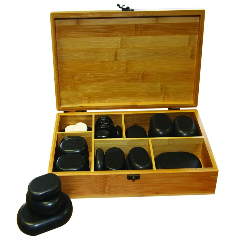 image 1 of Certikin 50 Piece Hot Stone Set In Wooden Box (AFHS/50)
