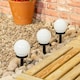 image 2 of ValueLights 3 Pack Solar Powered Outdoor Frosted Globe Spike Lights Garden Stake Lamp