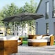 image 2 of Outsunny Cantilever Parasol Garden Umbrella with Cross Base Grey