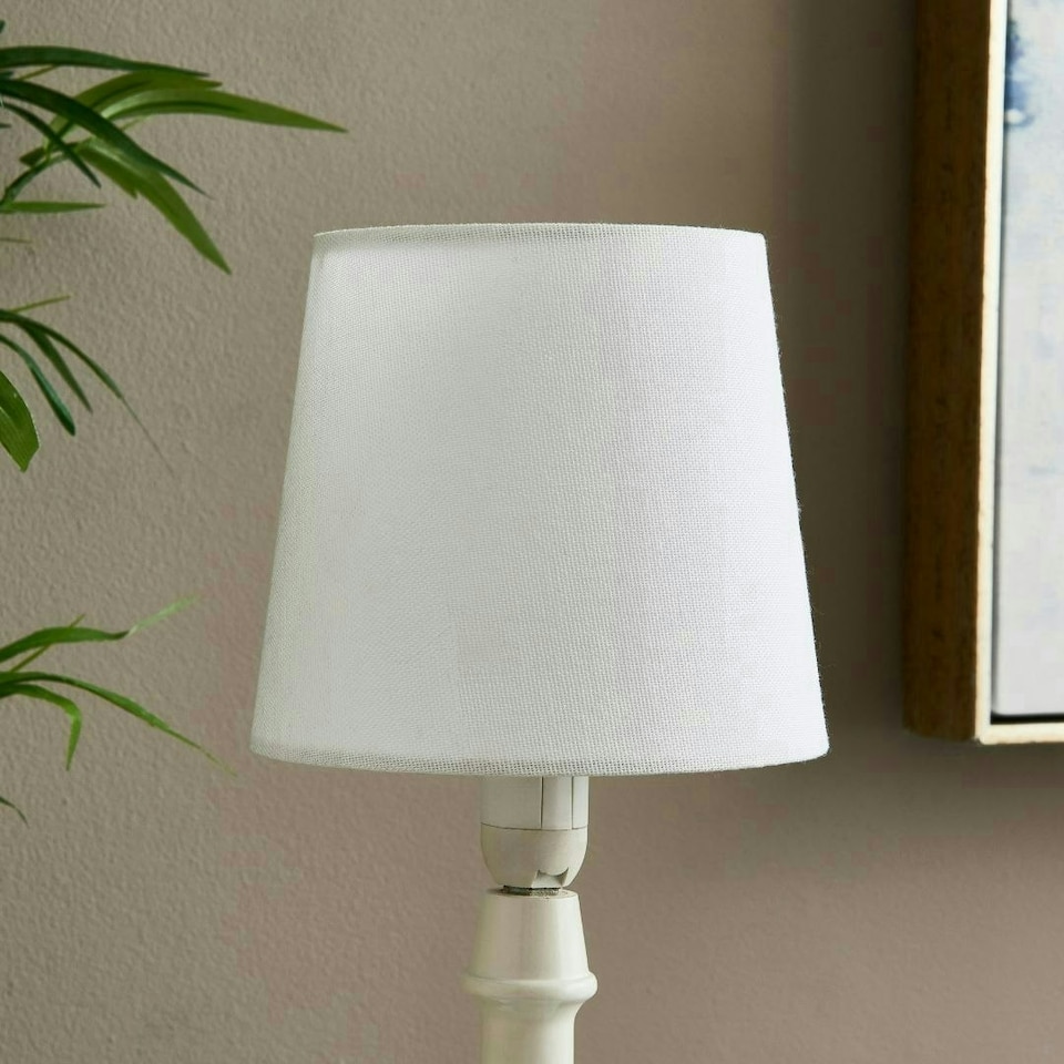 image 1 of White Linen Clip On Shade N/A