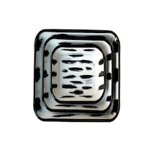 Stripe Collection Enamel 3-Piece Rectangular Serving And Roasting Dish Set