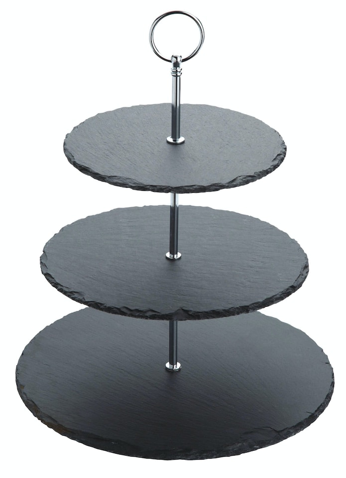 image 1 of Artesà Appetiser 3-Tier Slate Serving Stand